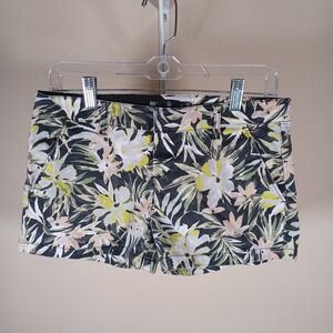 Volcom Womens True To This Tropical Floral Print Micro Mini Shorts Black 26
